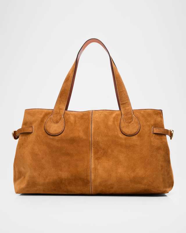 Piper East-West Suede Tote Bag